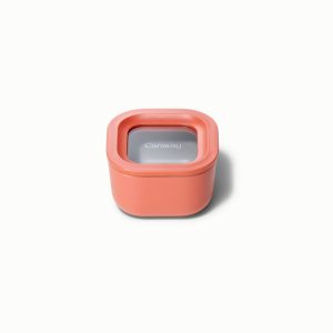 Mini Square Container Ceramic-Coated Glass Storage Perracotta
