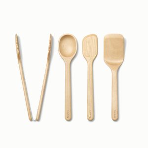 Mini Utensil Set 4-Piece Mini Wooden Cooking Utensils