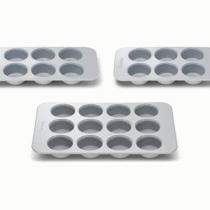 Muffin Pan Trio Ceramic Non-Stick & Non-Toxic Gray