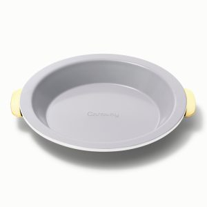 Pie Pan 9” Non-Stick Ceramic Baking Pan with Handles White