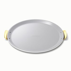 Pizza Pan 15” Non-Stick Ceramic Baking Pan with Handles White