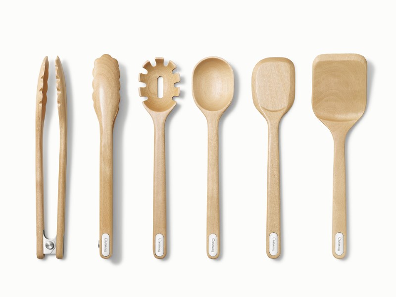 Wooden Utensil Set & Knife Block + Holder Stainless Steel Perracotta - Image 3