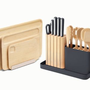 Prep & Boards Set Non-toxic Knife, Utensil & Cutting Boards Charcoal