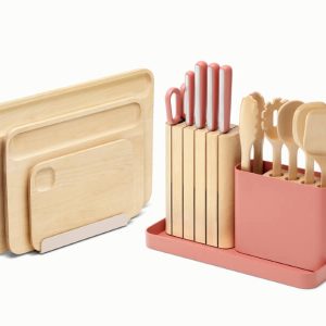 Prep & Boards Set Non-toxic Knife, Utensil & Cutting Boards Perracotta
