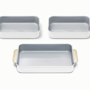Rectangle Pan Trio Ceramic Non-Stick & Non-Toxic White