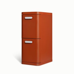 Kitchen Recycling Bin with Drawers – 45L 2-Compartment Bin Clay