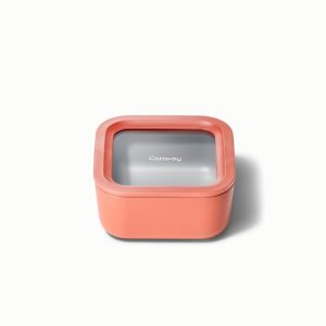 Non-Stick Ceramic-Coated Small Glass Container Food Storage Container BPA-Free Perracotta
