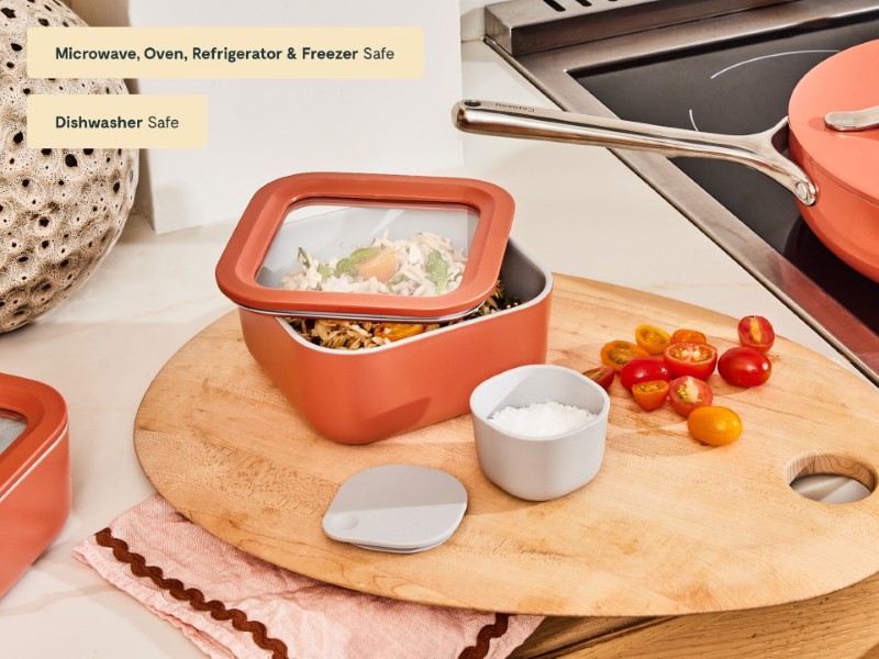 Non-Stick Ceramic-Coated Small Glass Container Food Storage Container BPA-Free Cream - Image 5