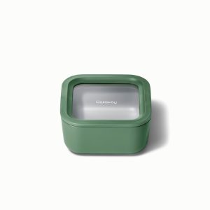 Non-Stick Ceramic-Coated Small Glass Container Food Storage Container BPA-Free Sage