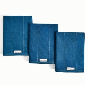 Tea Towels Organic Cotton Kitchen Dish Towels Navy