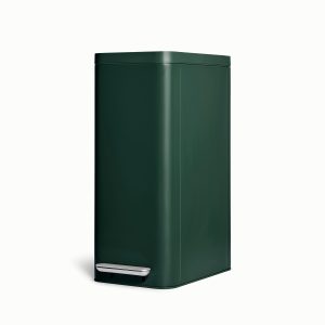 Modern Stainless Steel Kitchen Trash Can – 45L Slim Step Bin Emerald
