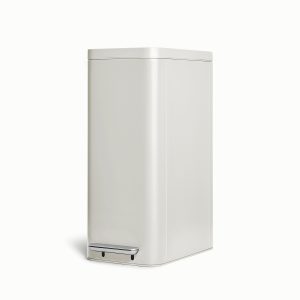 Modern Stainless Steel Kitchen Trash Can – 45L Slim Step Bin Stone